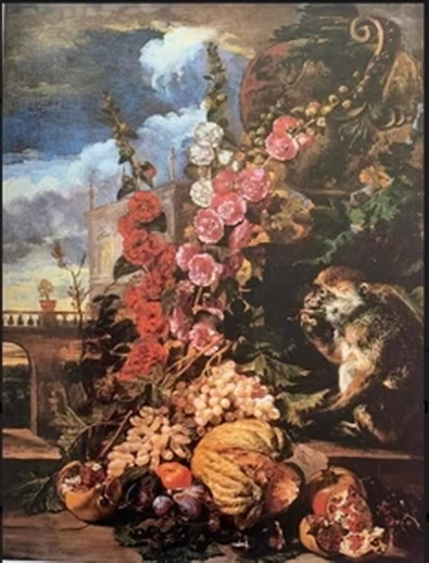 Fiori e frutti con una scimmia - Koetser Gallery